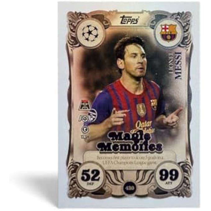 rayihni ليونيل ميسي (برشلونة) +20 بطاقة مكافأة ذكريات سحرية ماتش أتاكس 2025/2026 (25/26) بطاقة كرة قدم نادرة للتداول - Image 3